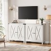 2 Pieces Modern Wooden Sideboard, Farmhouse Sideboard Buffet Cabinet with 2 Doors and Adjustable Shelves, Accent Entryway Console Cabinets - 2 of 4
