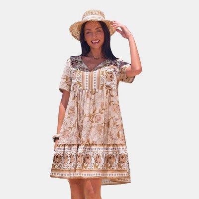 Women's Breezy Floral Beach Dress with Boho Charm - Cupshe