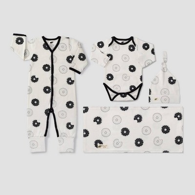 Layette by Monica + Andy Baby Donuts Print Layette Set - White/Black Newborn