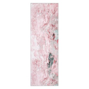 Machine Washable Non-Slip Rubberback Runner Modern Abstract Geometric Print Carpet Traditional Area Rug for Hallway,Bedroom,Living Room - 1 of 4