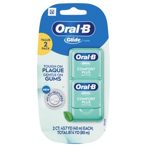 Oral-B Glide Comfort Plus Dental Floss, Extra Soft, Value 2 Pack (40m Each) - 1 of 3