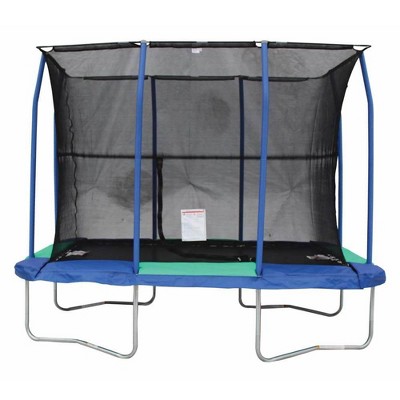 JumpKing 7 x 10 Foot Rectangular Galvanized Trampoline with Padded Enclosure