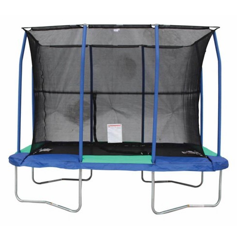 Jumpking 7 X 10 Foot Rectangular Galvanized Trampoline With Padded Enclosure Target