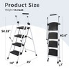 JANSNO Lightweight Folding Steel Ladder with Anti-Slip Pedals and Safety Handle, for Home, Kitchen, Office Use - 2 of 4