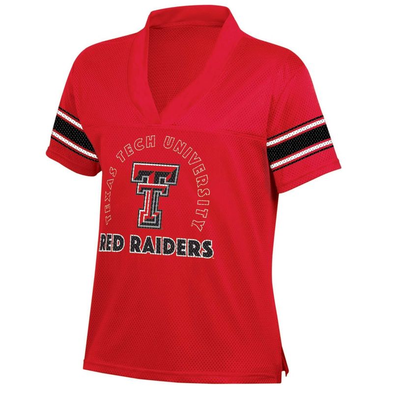 NCAA Texas Tech Red Raiders Women&#39;s Mesh Jersey T-Shirt, 1 of 4