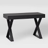 CorLiving Folio Cross Leg Farmhouse Desk Rich Brown: Modern Office Writing Desk with Drawer, Laminated Particle Board - 3 of 4