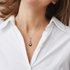 EVERLY JEWELRY | 10K White Gold 9.5 - 10 MM Platinum Tahitian Cultured Pearl and Diamond Circle Link Pendant with Chain - 17 inch - 2 of 4