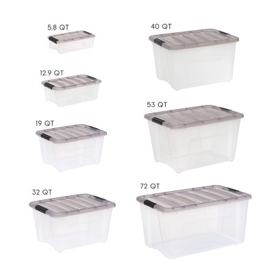 32 Quart Clear Stackable Plastic Storage Bin with Lid