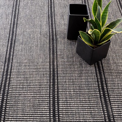Malta Black and Gray Handwoven Wool Runner Rug