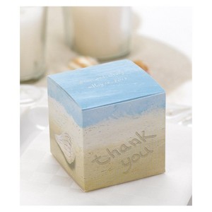 25ct Seaside Jewels Wedding Favor Box: Hortense B. Hewitt, Light Brown, Tropical Theme, 2x2x2 Paper Gift Boxes, 25 Pack - 1 of 2