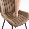 Upholstered Dining Chairs Set of 2, Leather Kitchen Chairs with Metal Legs, Mid Century Modern Dining Room Chairs w/Comfy Backrest - 4 of 4