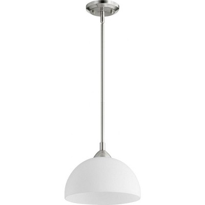 Quorum Lighting Barkley 1-Light Pendant, Satin Nickel, 11W, 8H