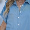 Women's Denim Button Front Side Slit Shirt Midi Dress -Cupshe - 3 of 4