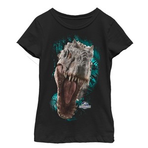 Girl's Jurassic World Red-Eyed Monster T-Shirt - 1 of 3