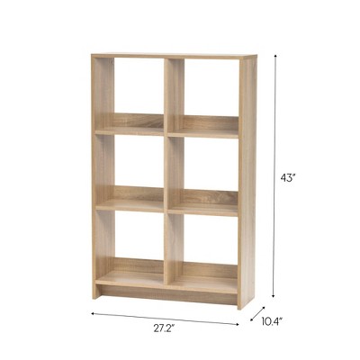 Adjustable 6-Cube Light Brown Organizer for Books and More