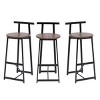 Set of 3 27''H Barstools, Round Wooden Bar Stools with Footrest, Counter Height Kitchen Chairs for Island, Dining Area, or Breakfast Bar-Maison Boucle - 3 of 4