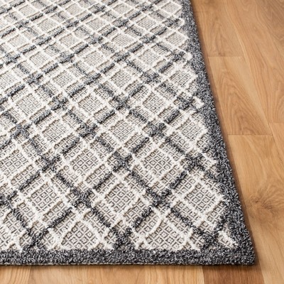 Elegant Hand-Tufted Woolen Area Rug in Dark Grey/Light Grey, 5' x 8'