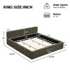Christopher Knight Home Olive Modern Boucle Platform Bed with Thick Headboard and Footboard - 3 of 4