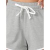 cheibear Women's Sweat Shorts Casual Summer Lounge Athletic Running Elastic Cotton Pajama Shorts - 4 of 4