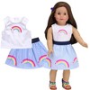 Sophia’s Rainbow Shirt and Striped Skirt for 18" Dolls, Multicolor - 3 of 4