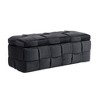 CAVINAS Velvet Storage Ottoman, Bedroom End Bench, Upholstered Ottoman with Storage and Safety Hinge, Entryway Padded Footstool, Entryway Bench - 4 of 4