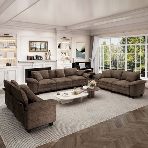 Captiva Designs Cloud Modular 7PC Sectional Sofa Set, Oversized U-Shaped Couch with Lounge Comfort, Corduroy & Chenille Fabric - 1 of 4