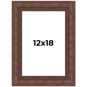 PosterPalooza | 12x18 Wide Bamboo Picture Frame, UV Acrylic, 4 Finishes - Brown, Black, Silver, and Natural - 1 of 4