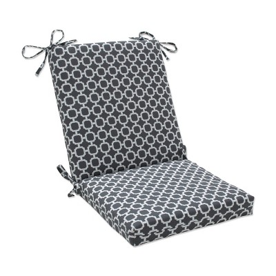 18" x 18" Outdoor/Indoor Squared Chair Pad Hockley Charcoal Gray - Pillow Perfect