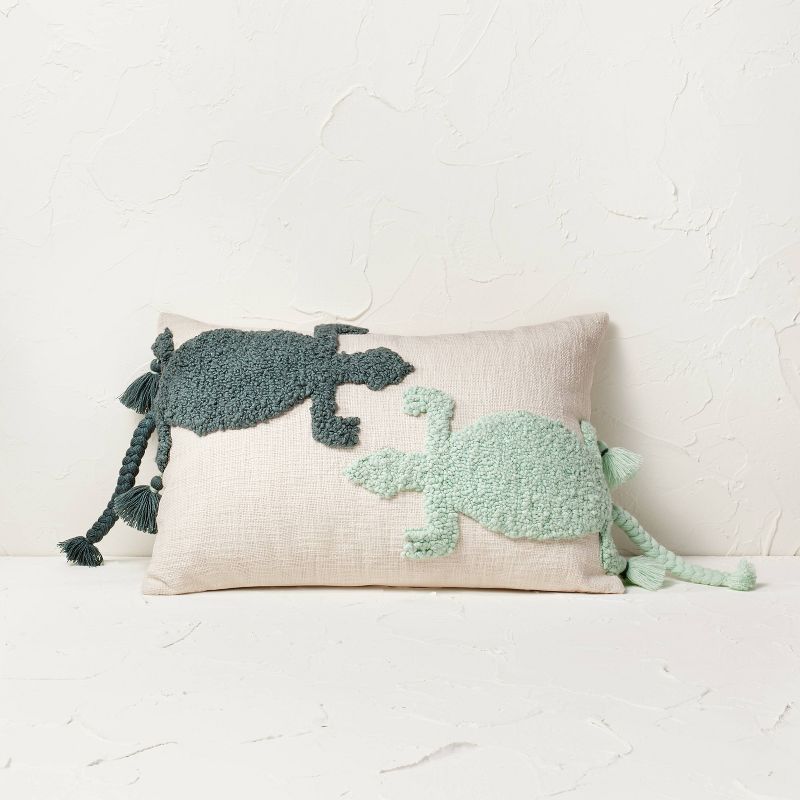 Two Lizard Punch Needle Lumbar Throw Pillow - Opalhouse™ designed with Jungalow™, 1 of 6
