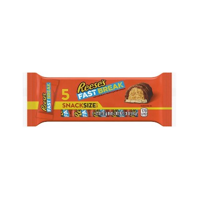 Image of Reese's Fast Break Peanut Butter and Nougat Snack Size Bars Candy - 0.67oz/5ct