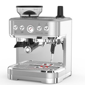 Stainless Steel Silver Espresso Machine with Bean Grinding, Conical Burr Grinder, Press-Touch Grinding System, 15 Adjustable Grind Settings - 1 of 4