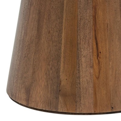 16" Walnut Mango Wood Cinched Drum Table