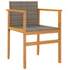 vidaXL Garden Chair Gray PE rattan, solid acacia wood, powder-coated steel - 4 of 4