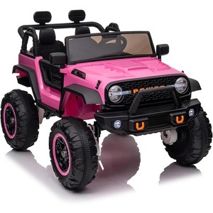 24V 2-Seater Kids Ride-On Truck with Remote Control, 180W Motor, 7Ah Battery, LED Lights, Music, Spring Suspension, USB Port & Shovel - 1 of 4