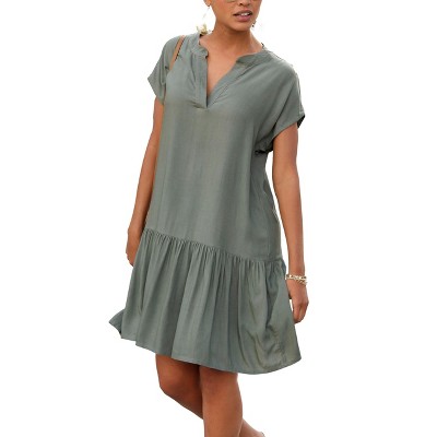 Women's Flounce Hem Shift Dress - LASCANA