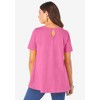 Roaman's Women's Plus Size Swing Ultimate Tee With Keyhole Back - 3 of 4
