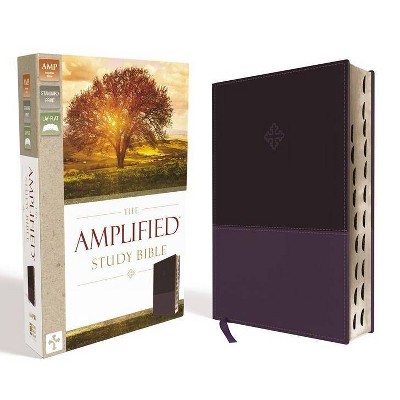 Amplified Study Bible, Imitation Leather, Purple, Indexed - by  Zondervan (Leather Bound)