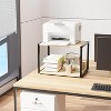 VINGLI 2 Tier Rolling Printer Stand with Storage, Desktop Printer Shelf, Heavy Duty Cart with Wheels Under Desk for Fax Machine Copier Scanner (Oak) - 3 of 4