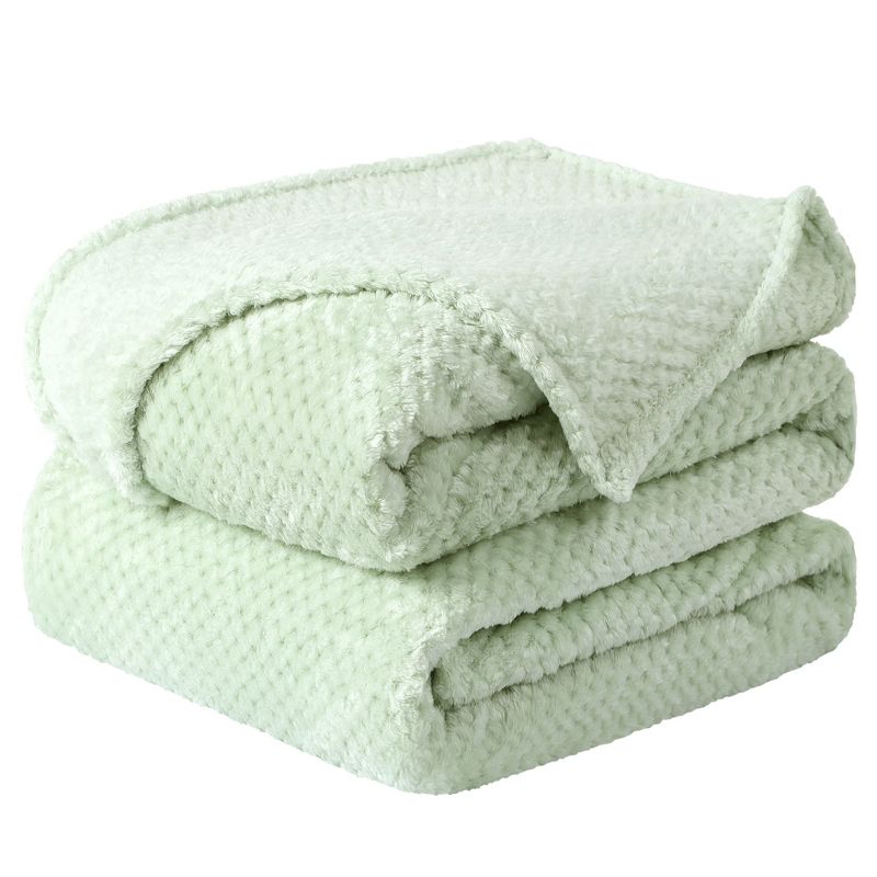 PiccoCasa Flannel Fleece Bed Blankets Fuzzy Plush Lightweight Bed Blankets, 1 of 10