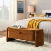 Oval Ottoman Storage Bench,Shoe Changing Stool,Chenille Fabric Bench with Large Storage Space for the Living Room,Entryway and Bedroom-Cuddlewood - 2 of 4