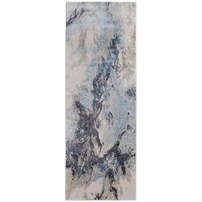 Astra Transitional Abstract Blue/Gray/Ivory Area Rug