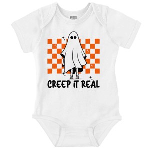Halloween Ghoul Ghost Creep It Real Baby Romper Boys or Girls Brisco Brands - 1 of 4