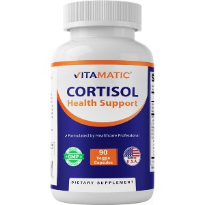 Cortisol Health Support - 90 Veggie Capsules- Made with Adaptogenic Blend with Ashwagandha, Rhodiola, Magnolia, L-Theanine, Phosphatidylserine - 1 of 4