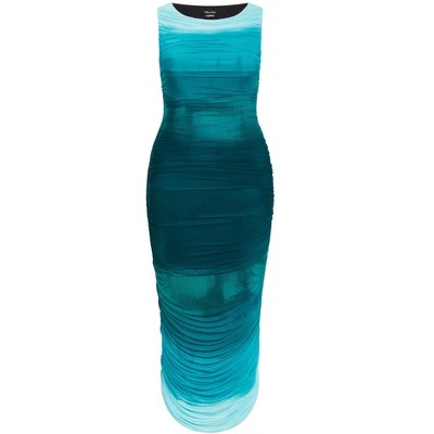 Women's Plus Size Halo Ombre Dress - green | CITY CHIC