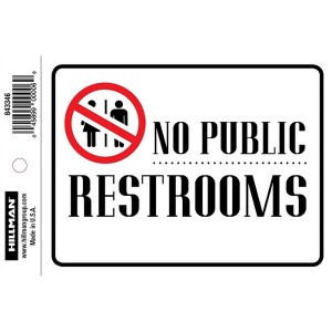 Hillman English White Restroom Sign 4 in. H X 6 in. W - Case of 6 - 1 of 1