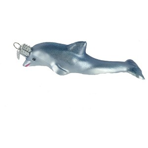 Old World Christmas Blown Glass Ornament for Christmas Tree, Playful Dolphin - 1 of 4