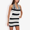 Anna-Kaci Women's Striped Halter Neck Knit Dress With V-Neckline for Casual Looks - 4 of 4