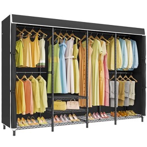 VIPEK V40C Plus Heavy Duty Clothes Rack with Cover, Extra Large Covered Wardrobe Closet Black Rack with Polyester Fabric Cover, Max Load 1300lbs - 1 of 4