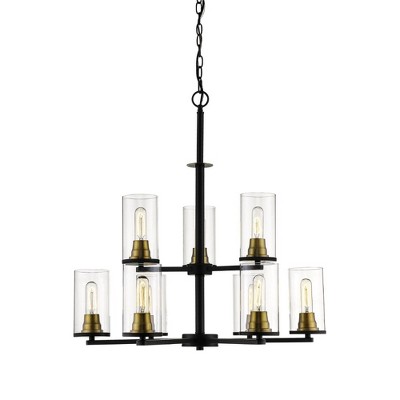 Millennium Lighting Burbank 9 - Light Chandelier in  Matte Black/Heirloom Bronze