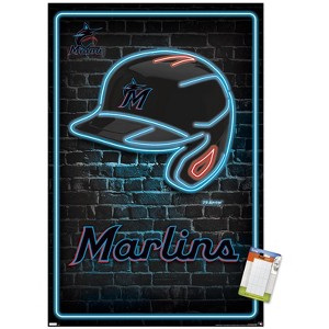 Trends International MLB Miami Marlins - Neon Helmet 23 Unframed Wall Poster Prints - 1 of 4